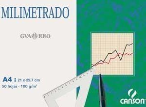 Bloc encolado MILIMETRADO A4 50 hojas