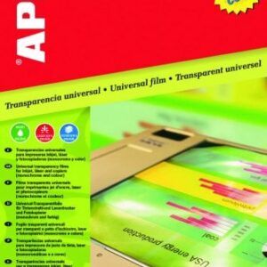 Transparencia para imprimir en láser color APLI, 50 hojas A4