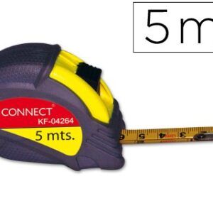 Flexometro Q-CONNECT de 5 mts. Con freno, antichoque, 19 mm anch