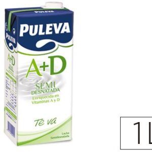 Leche semidesnatada Puleva brik de 1 litro.