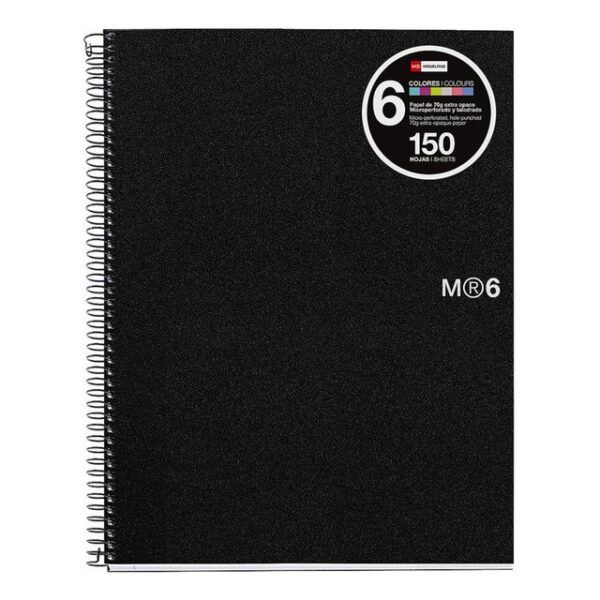 Note Book 6 negro A4, 160 hojas,