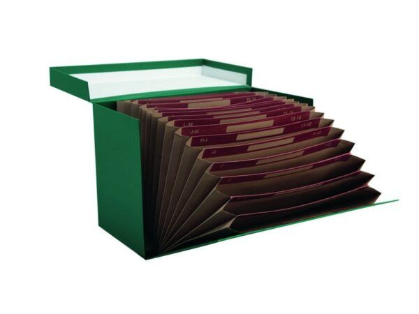 CAJA TRANSFERENCIA VERDE FOLIO. ACORDEON AZ/31D