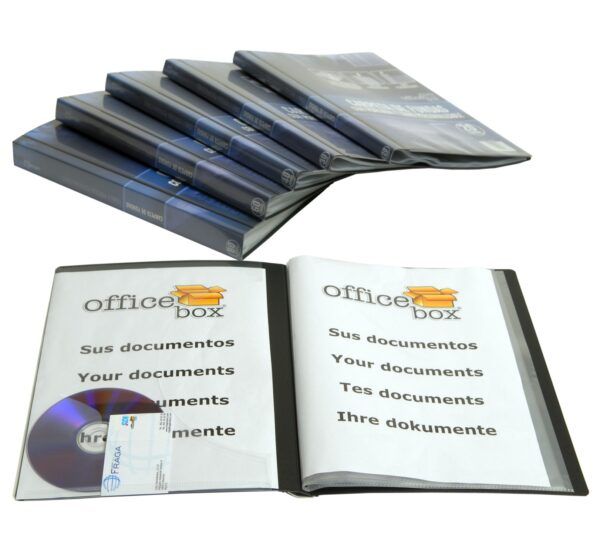 CARPETA 10 FUNDAS PERSONALIZABLE 230 x 310 mm NEGRO