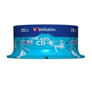 CD-R VERBATIM Azo Crystal Bobina 25 uds. 700MB 52x 80min 43352