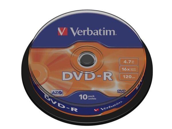 DVD-R VERBATIM Advanced azo Bobina 10 uds 16x 4.7GB 43523