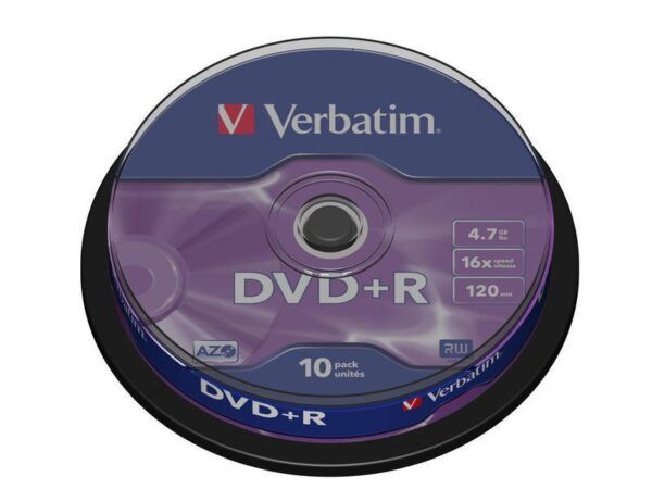 DVD+R VERBATIM Advanced azo Bobina 10 uds 16x 4.7GB 43498