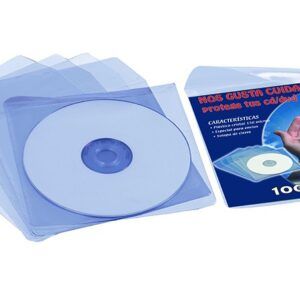 100 FUNDAS CON SOLAPA PARA CD/DVD