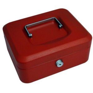 Caja de caudales Acero 20x16x9 cm Rojo Cerradura con llave