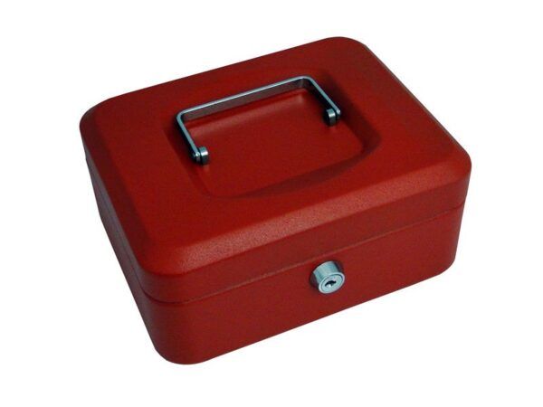 Caja de caudales Acero 20x16x9 cm Rojo Cerradura con llave