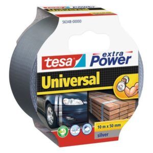 Cinta americana TESA Extra Power Plata 50mmx10m Facil corte Resiste al clima