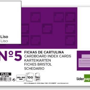 FICHAS LISAS PACK 100 uds. Nº 5 160 x 220 mm