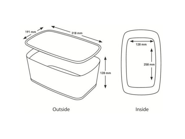 Caja pequeña LEITZ Mybox con tapa. Blanco 52291001