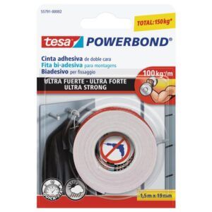 Cinta doble cara TESA powerbond ultrafuerte 1,5mx19mm