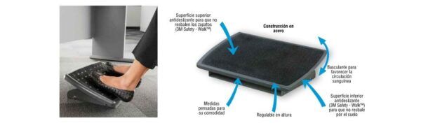 Reposapies ergonomico 3M FR430CB confort 33x45 cm.