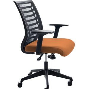 Silla RD-907 malla negra tapizado naranja