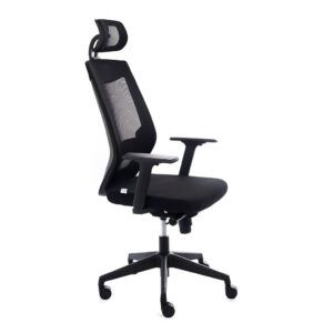 Silla de oficina Rocada RD908-4 negra, con cabecero HR