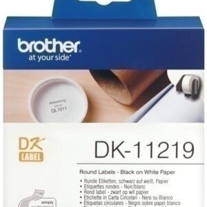 Etiquetas BROTHER continua, papel blanco 12 mm. 1200 unidades (DK11219)